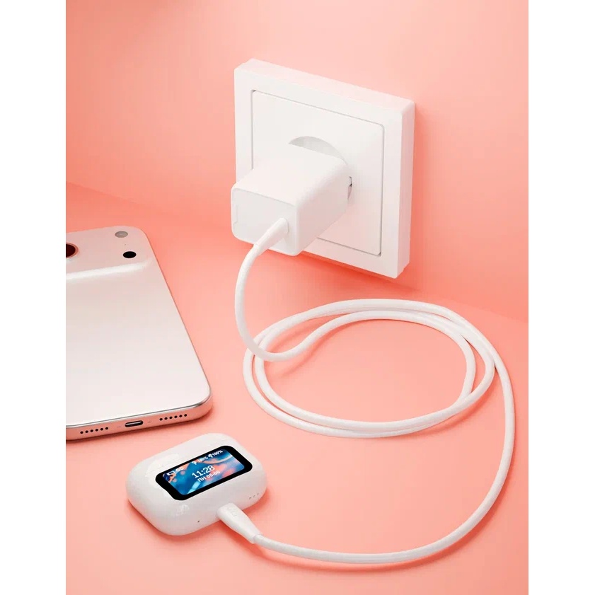 Кабель VLP LITE Color Line [USB-C - Lightning] 27W 100см, Белый (2072004) на белом фоне Nice Case