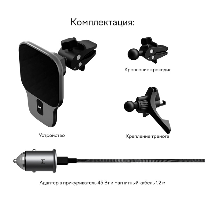 Автомобильный держатель Magssory Prime Pro для Apple, Midnight на белом фоне Nice Case