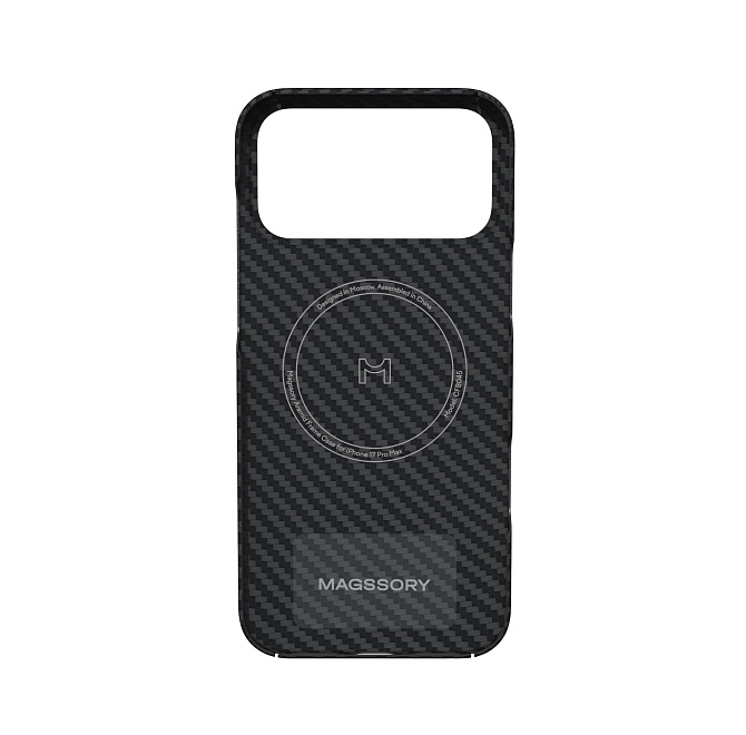 Чехол Magssory Aramid Frame Case с MagSafe для iPhone 17 Pro Max, Black на белом фоне Nice Case