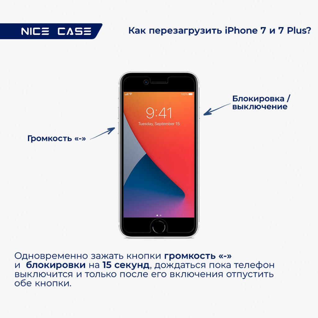 Перезагрузка iPhone 7 и 7 plus