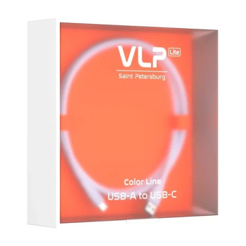 Кабель VLP LITE Color Line [USB-A - USB-C] 60W 100см, Белый (2072001) на фоне в магазине Nice case