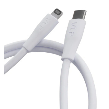 Кабель VLP LITE Color Line [USB-C - Lightning] 27W 100см, Белый (2072004) на фоне в магазине Nice case